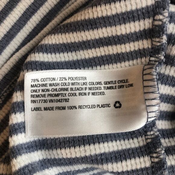 Sz L Wild Fable Fitted Gray White Stripped Dress - Picture 6 of 8